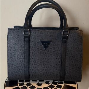 Guess Charcoal and Black Patterned Tote